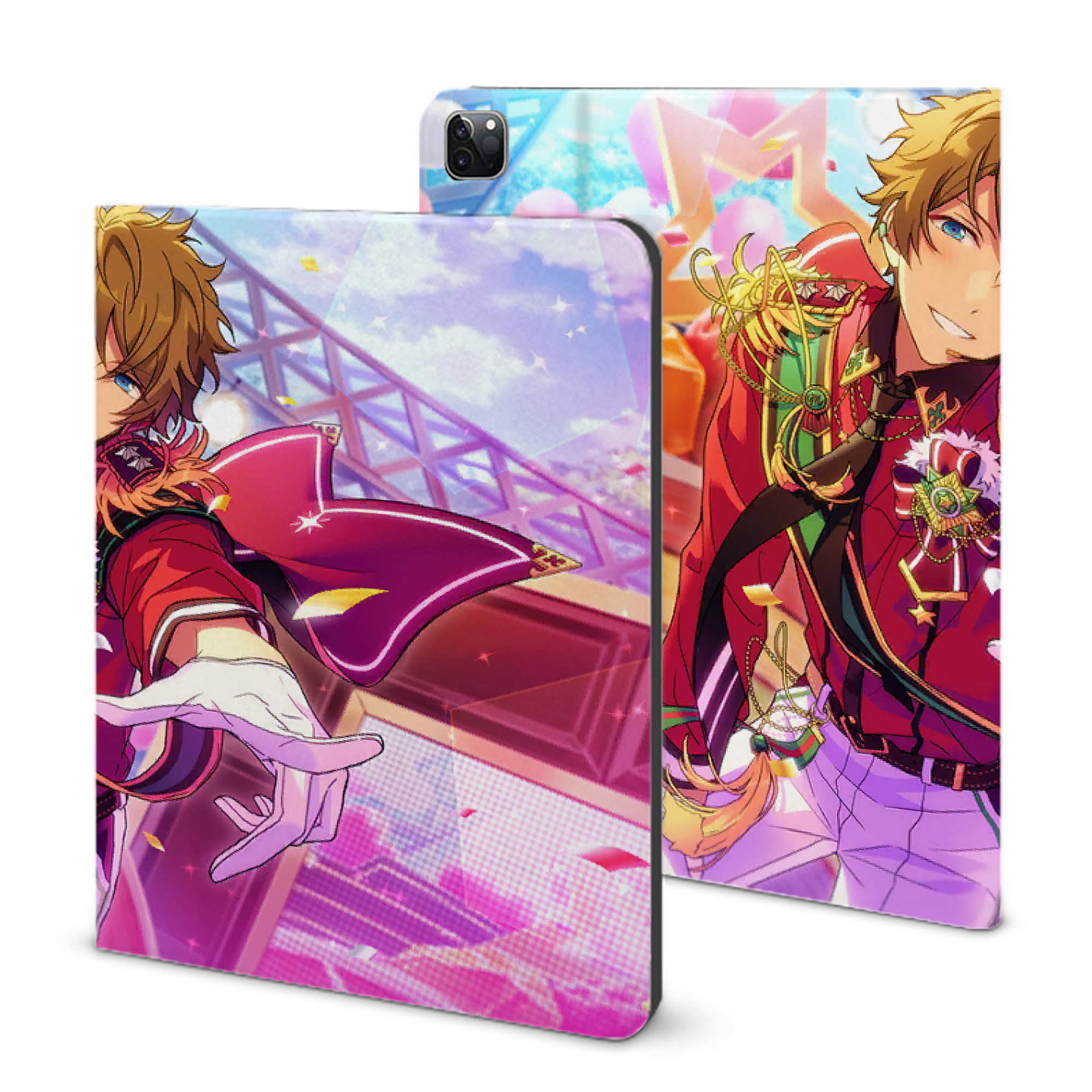 あんさんぶるスターズ! Ensemble Stars IPad ケース ブック型 PUレザー TPU 耐衝撃 軽量 薄型 ペン収納なし 全面保護 IPad 各モデル対応